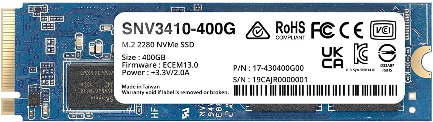 Synology SNV3410-400G 400GB M.2 NVMe PCIe SSD